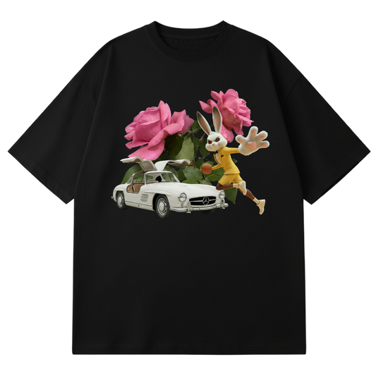 BLACK LEMONADE CORE - MOTHER'S PETALS - PINK FLOWER YELLOW BUNNY (BLACK)