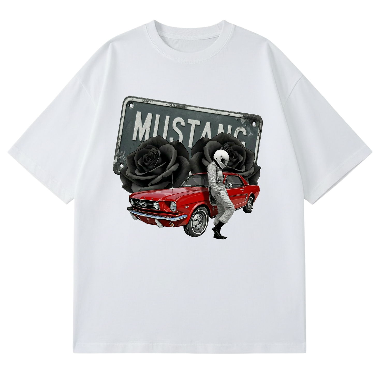 BLACK LEMONADE CORE - MOTHER'S PETALS - BLACK ROSE RED CAR DRIVER (WHITE)