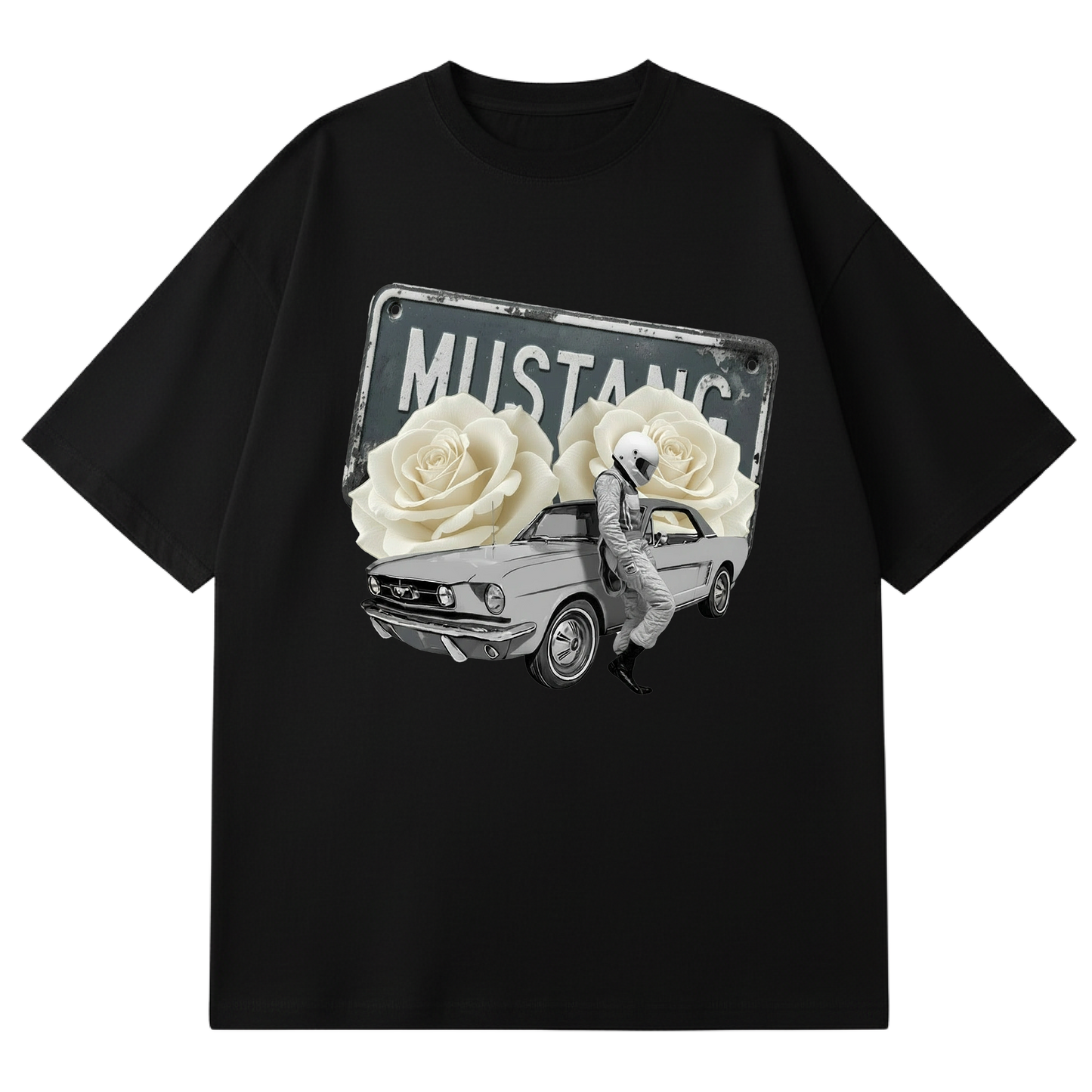 BLACK LEMONADE CORE - MOTHER'S PETALS - WHITE ROSE GREY CAR DRIVER (BLACK)