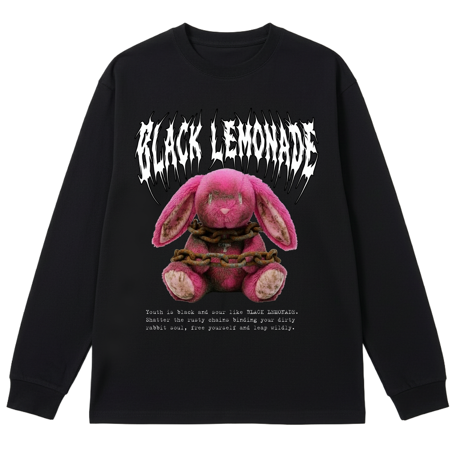 BLACK LEMONADE CORE - FREE YOUR PLUSH - CHAINED BUNNY (BLACK)
