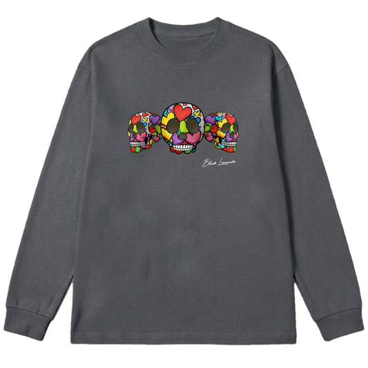 BLACK LEMONADE CORE - CAGED BUTTERFLY - BLOSSOM SKULL (DARK GREY)