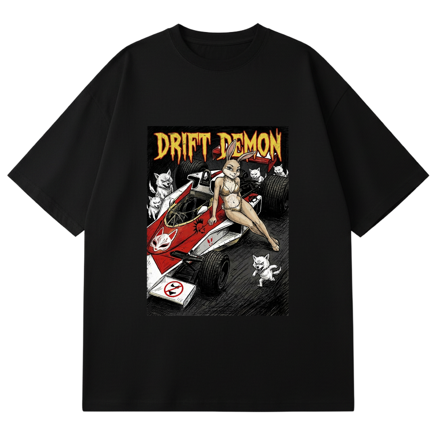 DRIFT DEMON - PIT LANE MONSTER CREW - USAGI & KITSUNE (BLACK)
