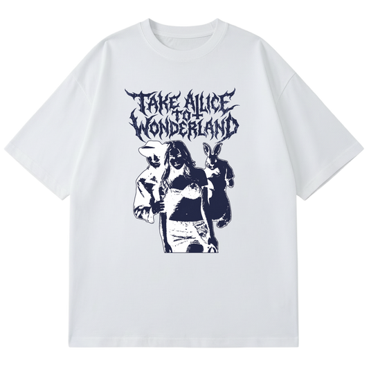 HEIR OF SINS - TAKE ALICE TO WONDERLAND - BLUE GRAPHIC (WHITE)