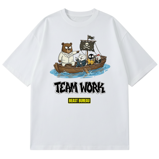 BEAST BUREAU - TEAM WORK - PADDLING THE PIRATE BOAT (WHITE)